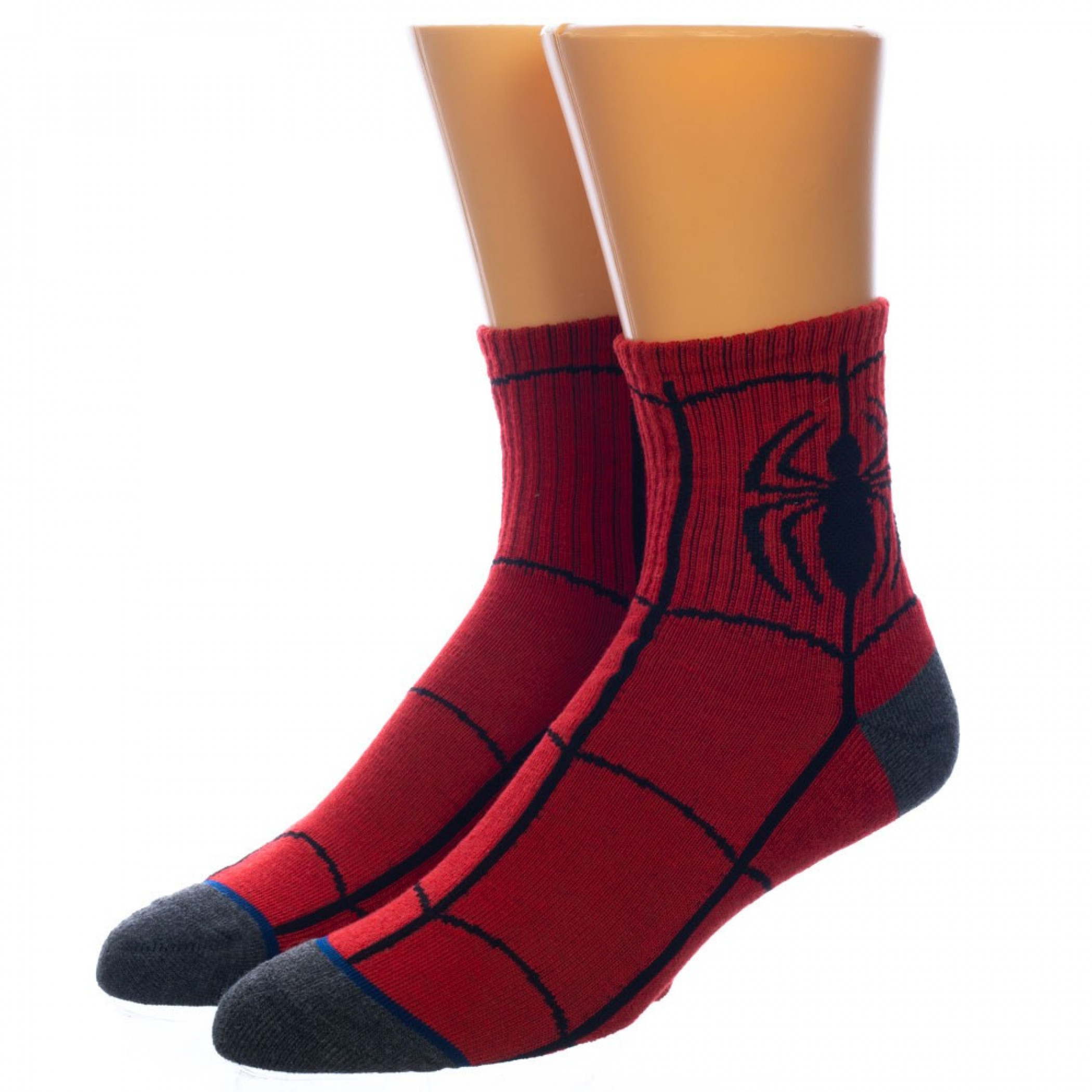 Marvel Captain America and Spider-Man Logo 3-Pair Pack of Quarter Crew Socks